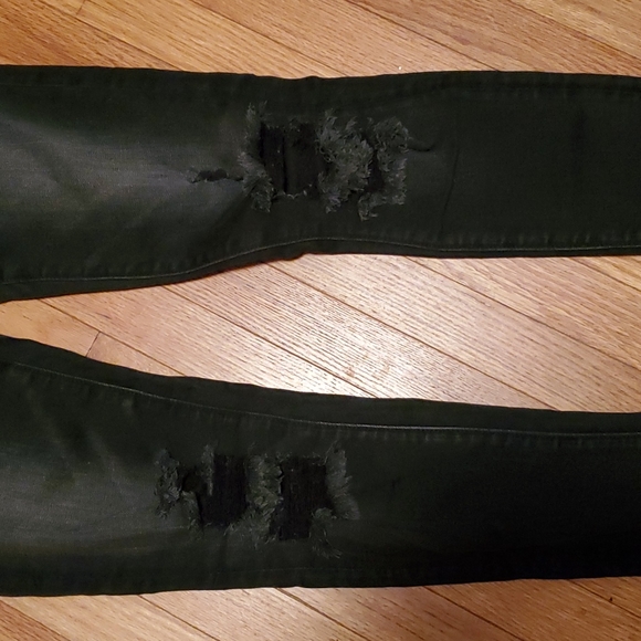 American Eagle Outfitters black distressed jegging Sz 2 - Picture 3 of 8